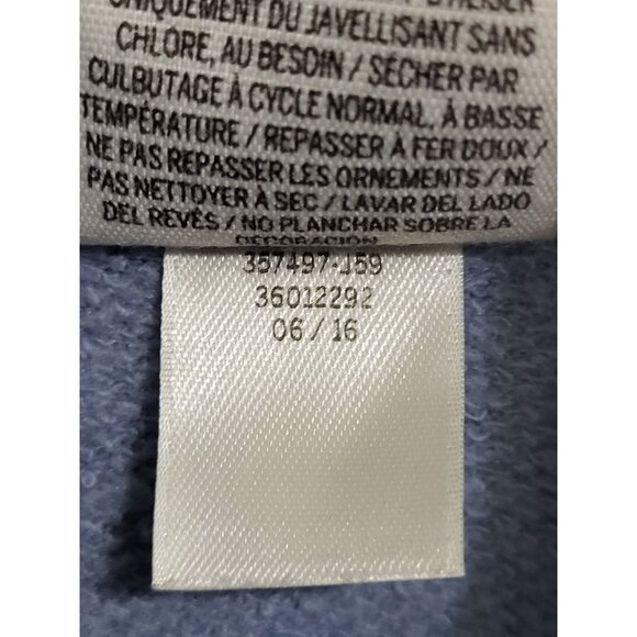 Victoria's Secret PINK High-Low Half-Zip Pullover Bluebell Cream Navy SZ M Logo - Picture 6 of 12